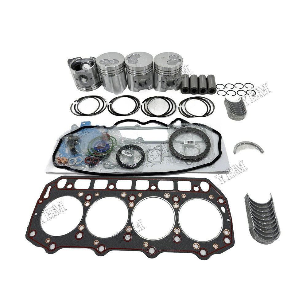 Piston With ring set Gasket kit main and connecting rod bearings Set For Yanmar 4TNE94 Engine Foe Yanmar