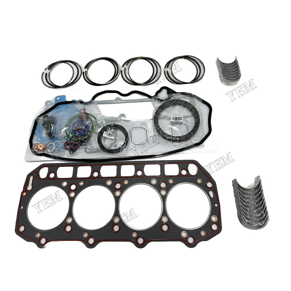 Piston ring set Gasket kit main and connecting rod bearings For Yanmar 4TNE92 Engine