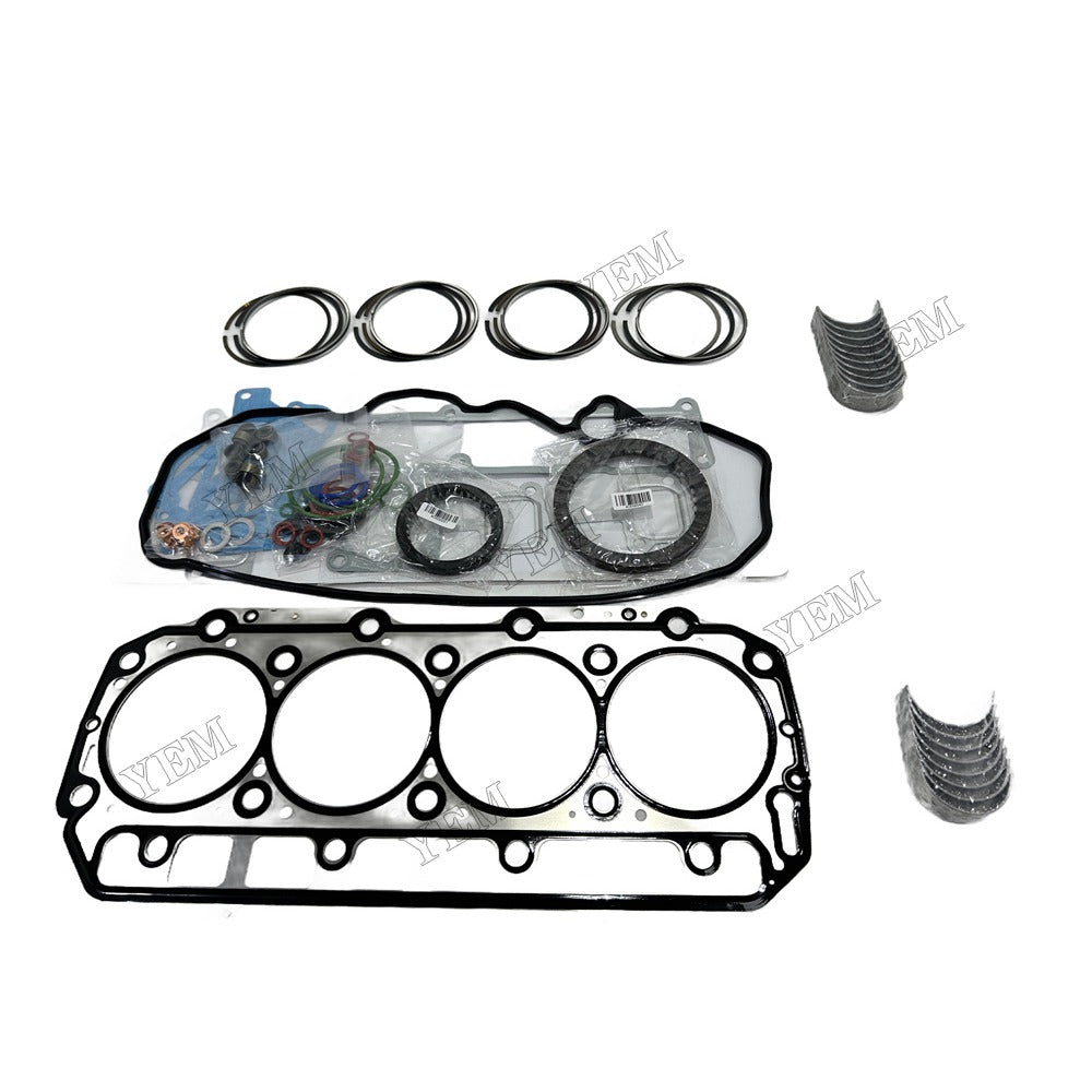 Piston ring set Gasket kit main and connecting rod bearings For Yanmar 4TNE98 Engine Foe Yanmar