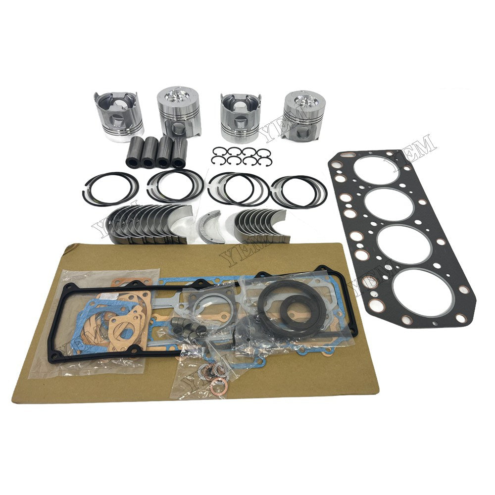 Piston With ring set Gasket kit main and connecting rod bearings Set For Yanmar 4TN100 Engine