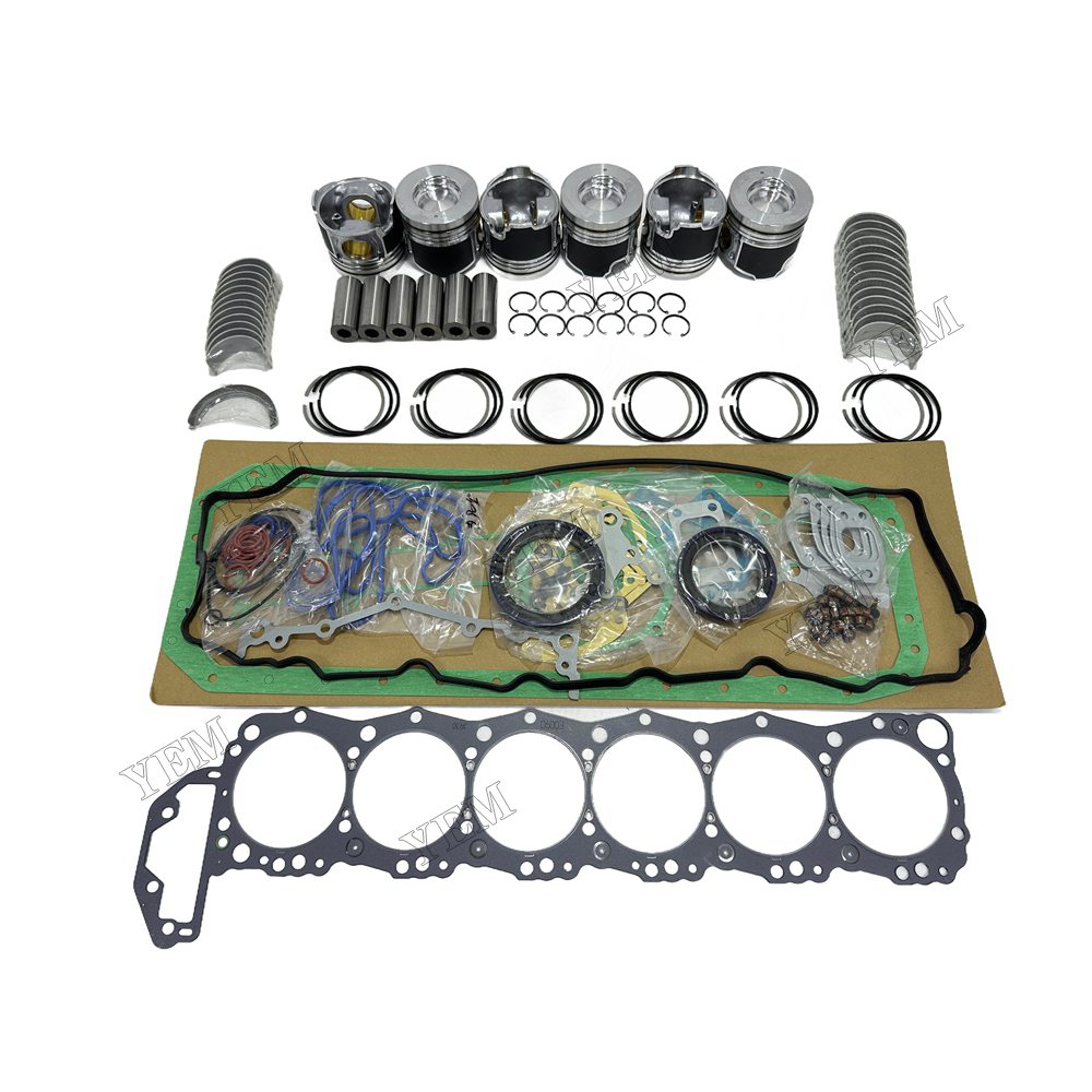 24V J08E Piston With ring set Gasket kit main and connecting rod bearings Set For Hino