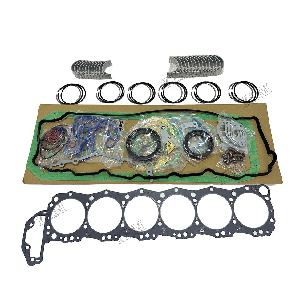 24V J08E Piston ring set Gasket kit main and connecting rod bearings For Hino