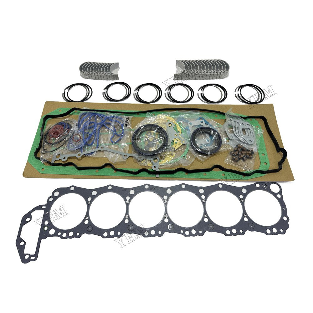 24V J08E Piston ring set Gasket kit main and connecting rod bearings For Hino Foe Hino