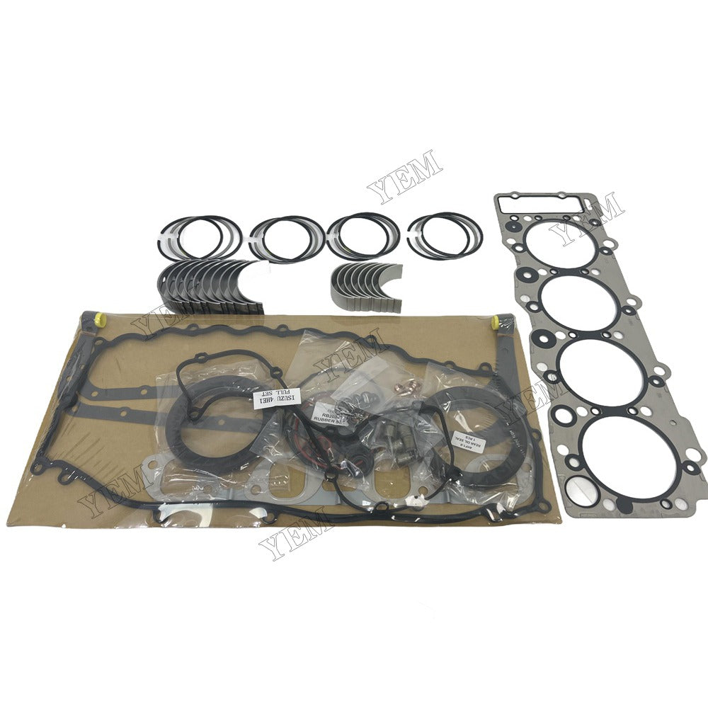 Piston ring set Gasket kit main and connecting rod bearings For Isuzu 4HE1 Engine
