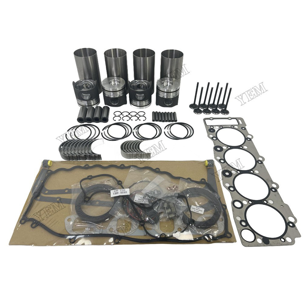 Engine Overhaul Kit Main And Rod bearings Gasket Set Valve Guide For Isuzu 4HE1 Engine