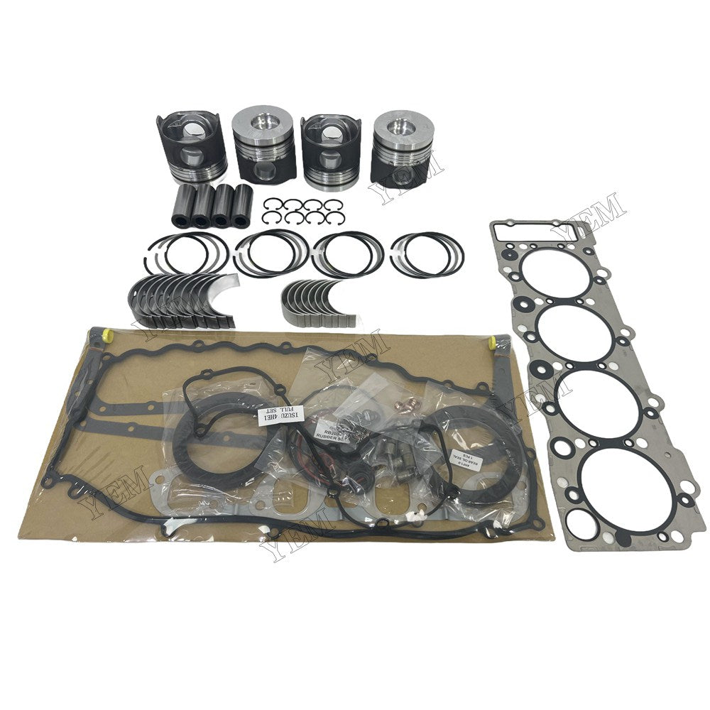 4HE1 Piston and piston ring set Gasket kit main and connecting rod bearings For Isuzu