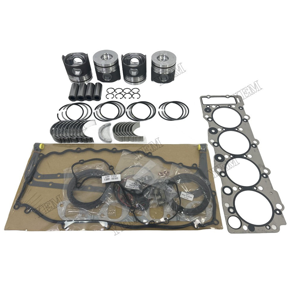 Piston With ring set Gasket kit main and connecting rod bearings Set For Isuzu 4HE1 Engine