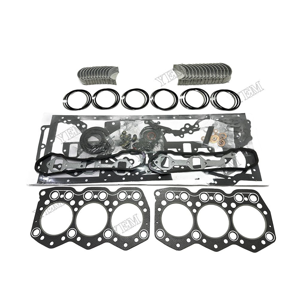 Piston ring set Gasket kit main and connecting rod bearings For Mitsubishi S6E2 Engine