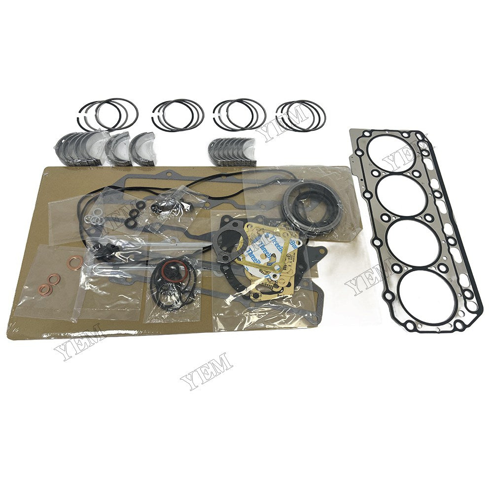 Piston ring set Gasket kit main and connecting rod bearings For Yanmar 4TNE86 Engine