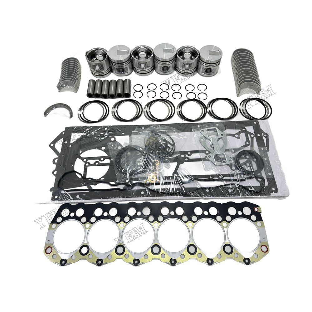 Piston With ring set Gasket kit main and connecting rod bearings Set For Mitsubishi S6S Engine