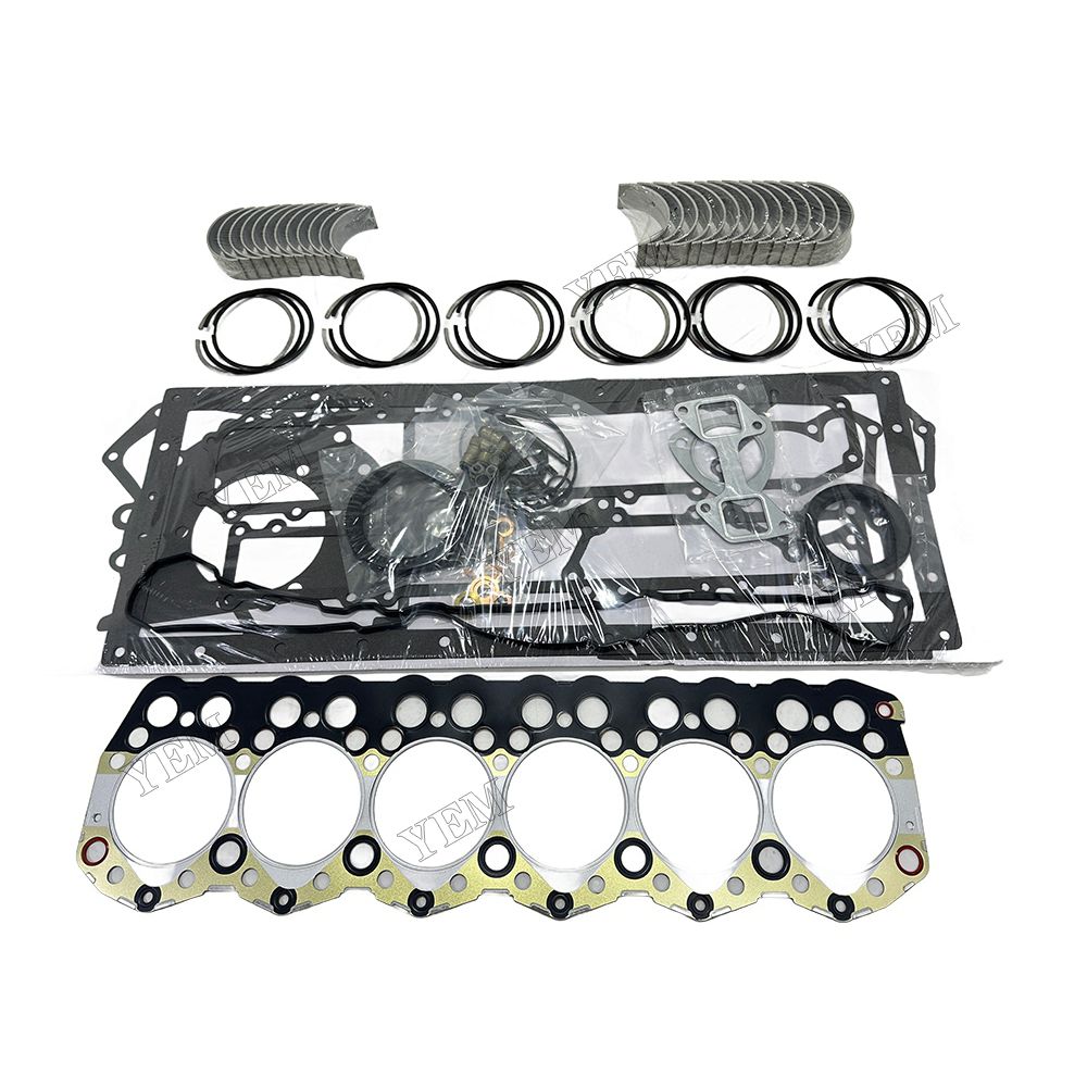 Piston ring set Gasket kit main and connecting rod bearings For Mitsubishi S6S Engine