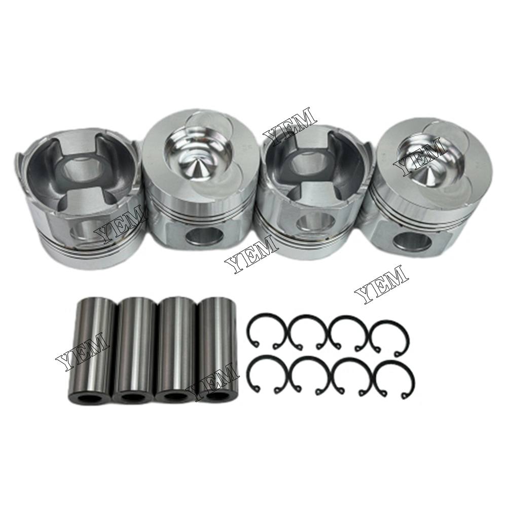 YEM Parts 4X Piston Kit 100mm For Yanmar 4TN100 crawler excavator Engine For Yanmar