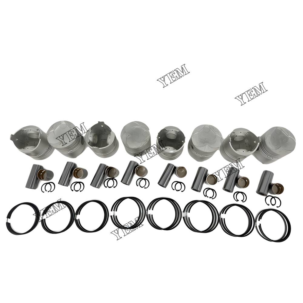 YEM Parts 8X Piston With Rings For Mitsubishi 8DC2 diesel engine spare parts For Mitsubishi