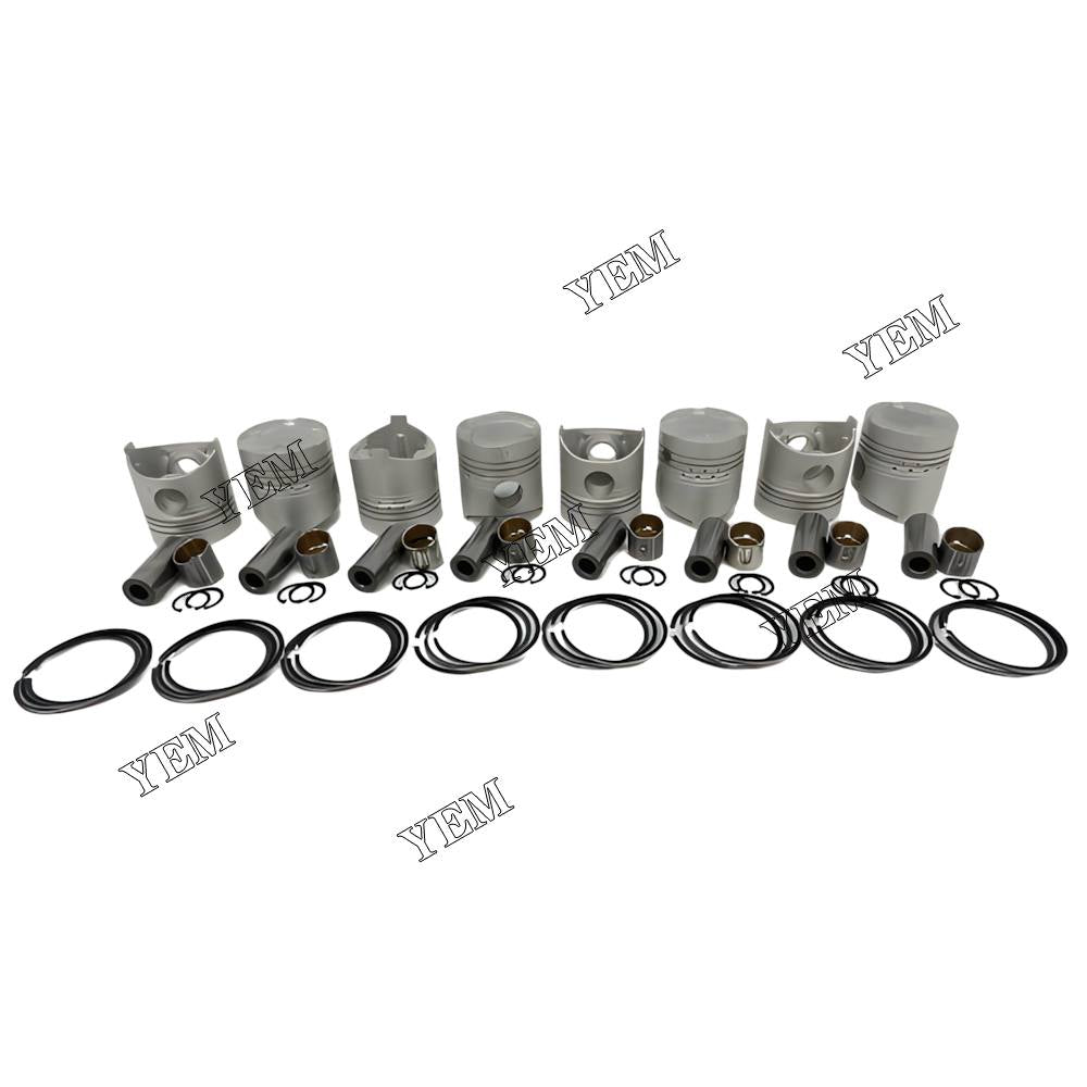 YEM Parts 8X Piston With Rings For Mitsubishi 8DC2 diesel engine spare parts For Mitsubishi