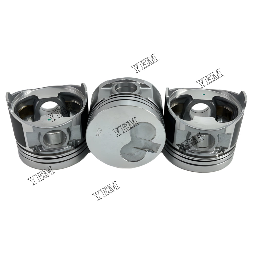 YEM Parts 3X Piston std size 76.25mm For Yanmar 3TNV76 Wacker Neuson EZ28 excavator Engine For Yanmar