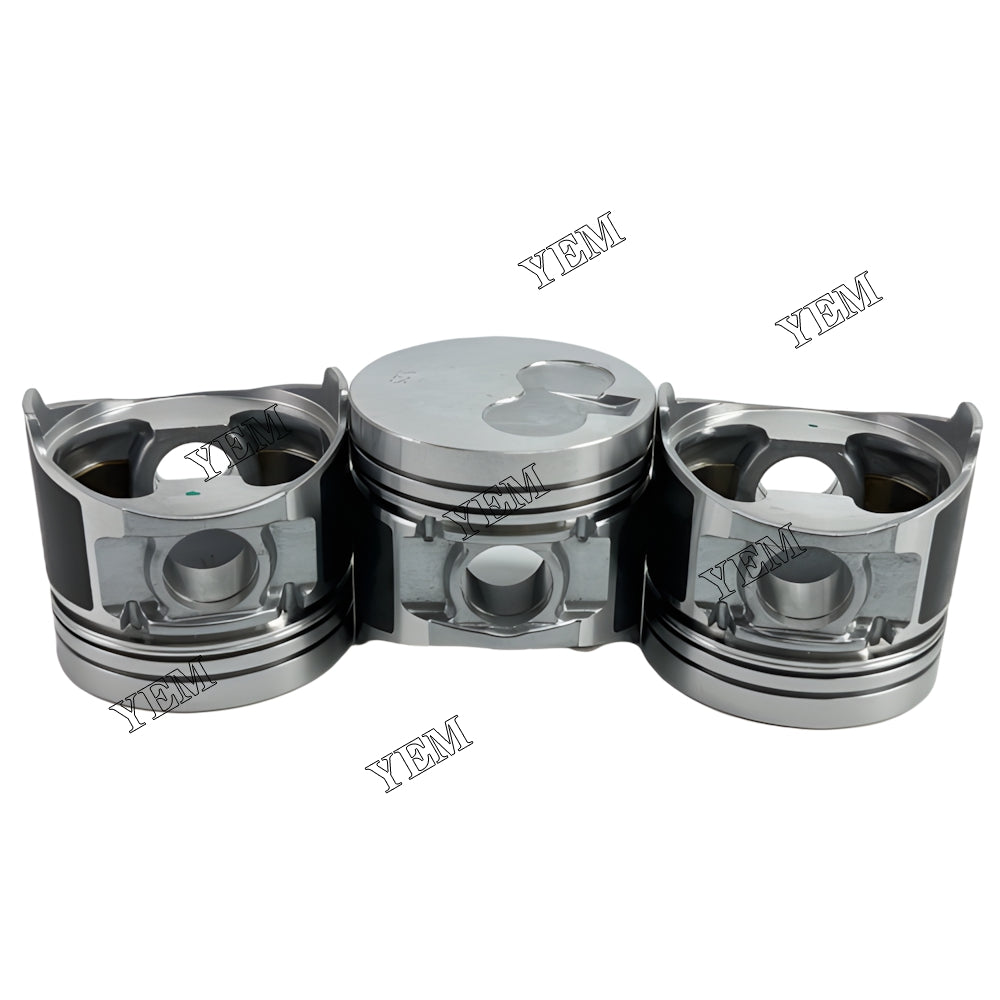YEM Parts 3X Piston std size 76.25mm For Yanmar 3TNV76 Wacker Neuson EZ28 excavator Engine For Yanmar
