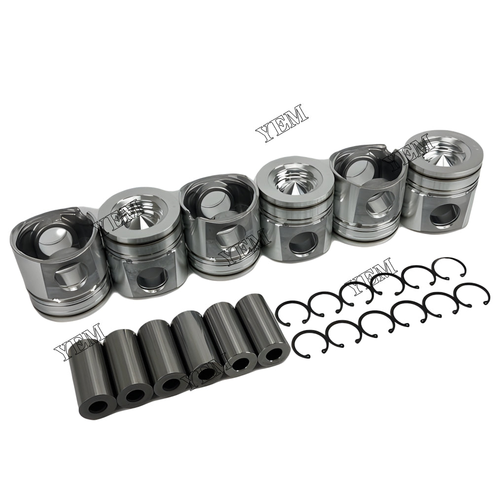 YEM Parts 6X 4089950 4897512 Piston std size 102mm For Cummins ISB215 Engine For Cummins