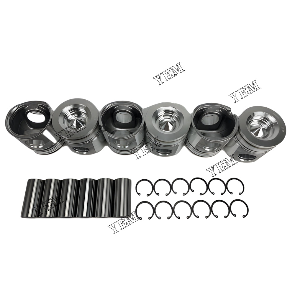 YEM Parts 6X 4089950 4897512 Piston std size 102mm For Cummins ISB215 Engine For Cummins