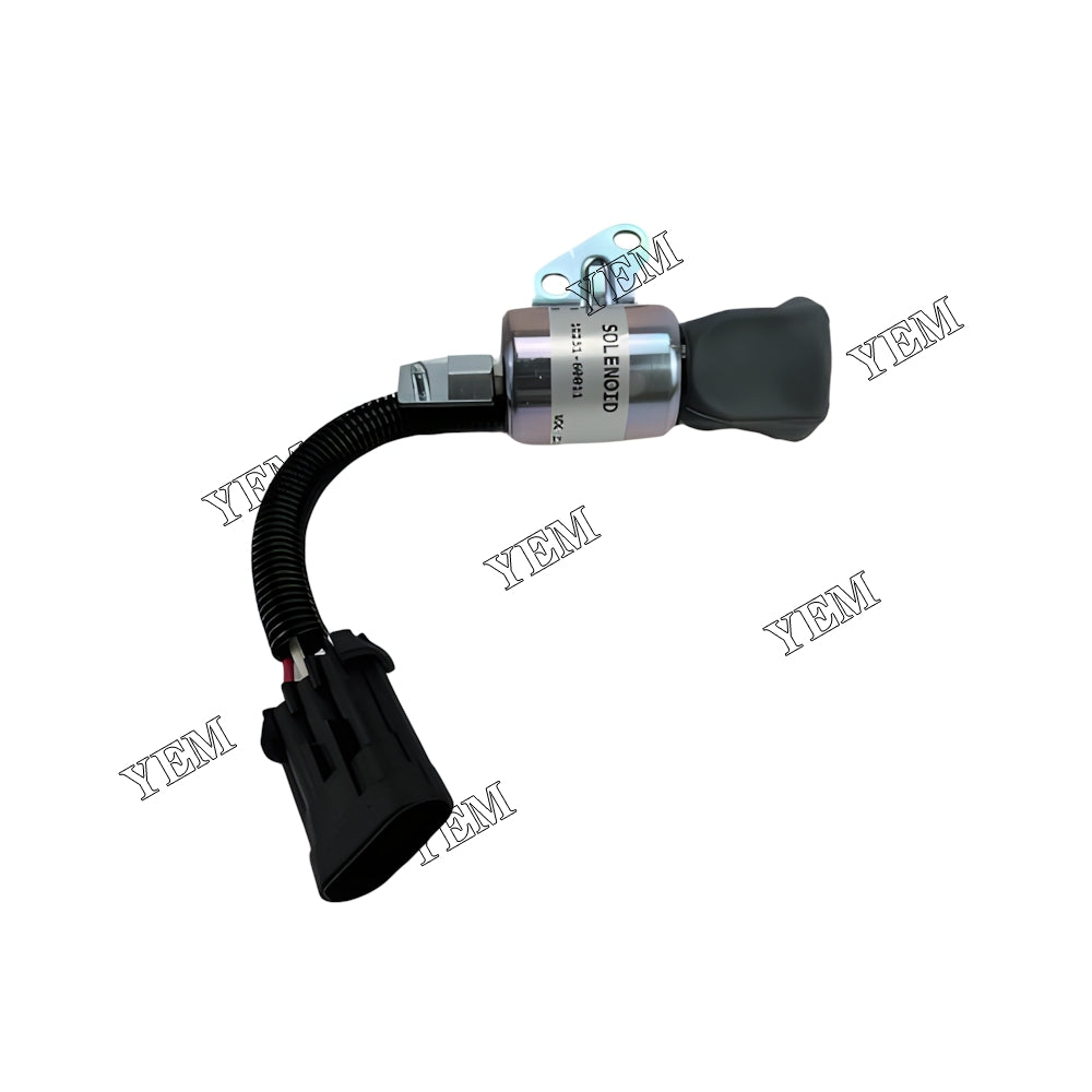 YEM Parts 12V Fuel ShutDown Solenoid 1E231-60011 for Kubota Engine V2203 D722 D902 Z482 For Doosan
