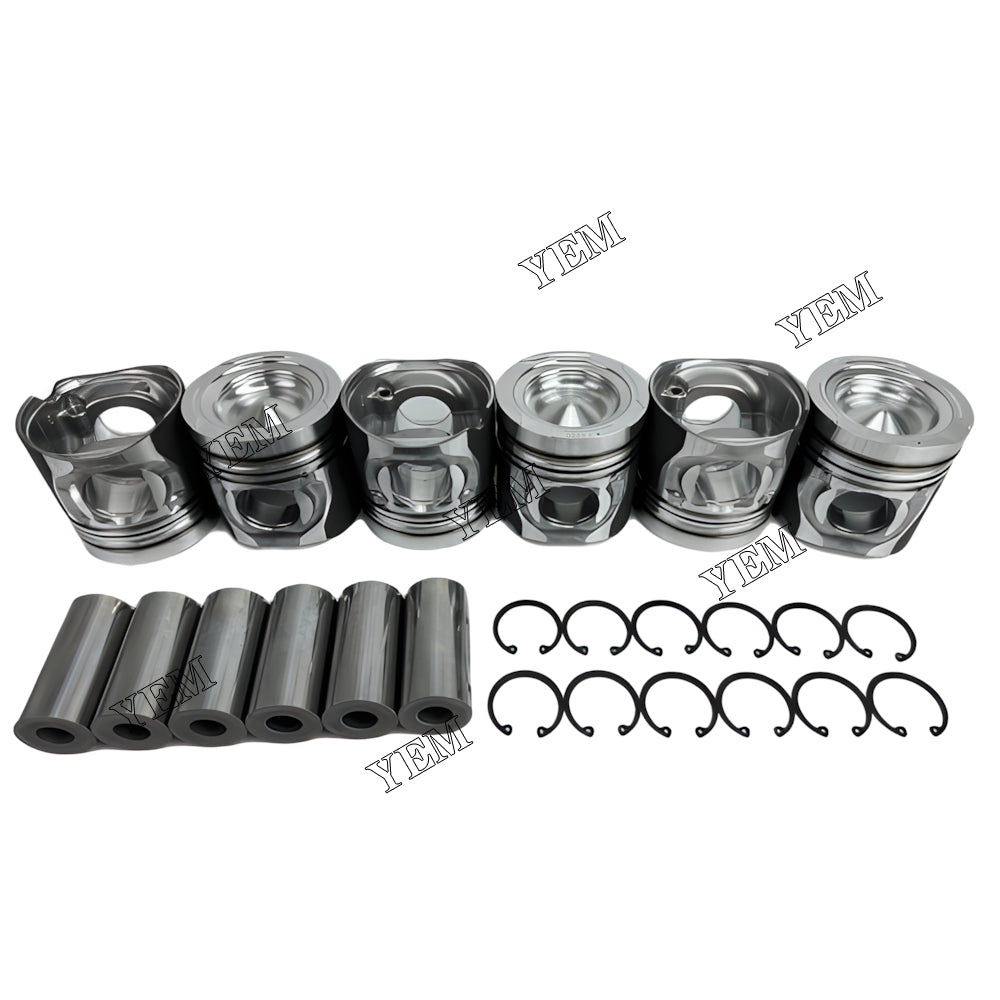 YEM Parts 6X 0239A Piston std size 100mm For Doosan DL06 DX 140 W excavator Engine For Doosan