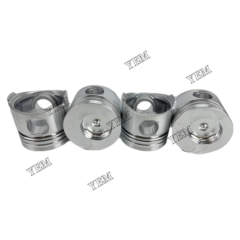 YEM Parts 4X Piston std size 102mm For YUNNEI YN38GBZ excavator diesel engine