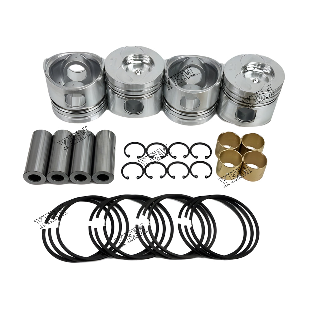 YEM Parts 4X Piston With Rings For YUNNEI YN38GBZ diesel engine spare parts
