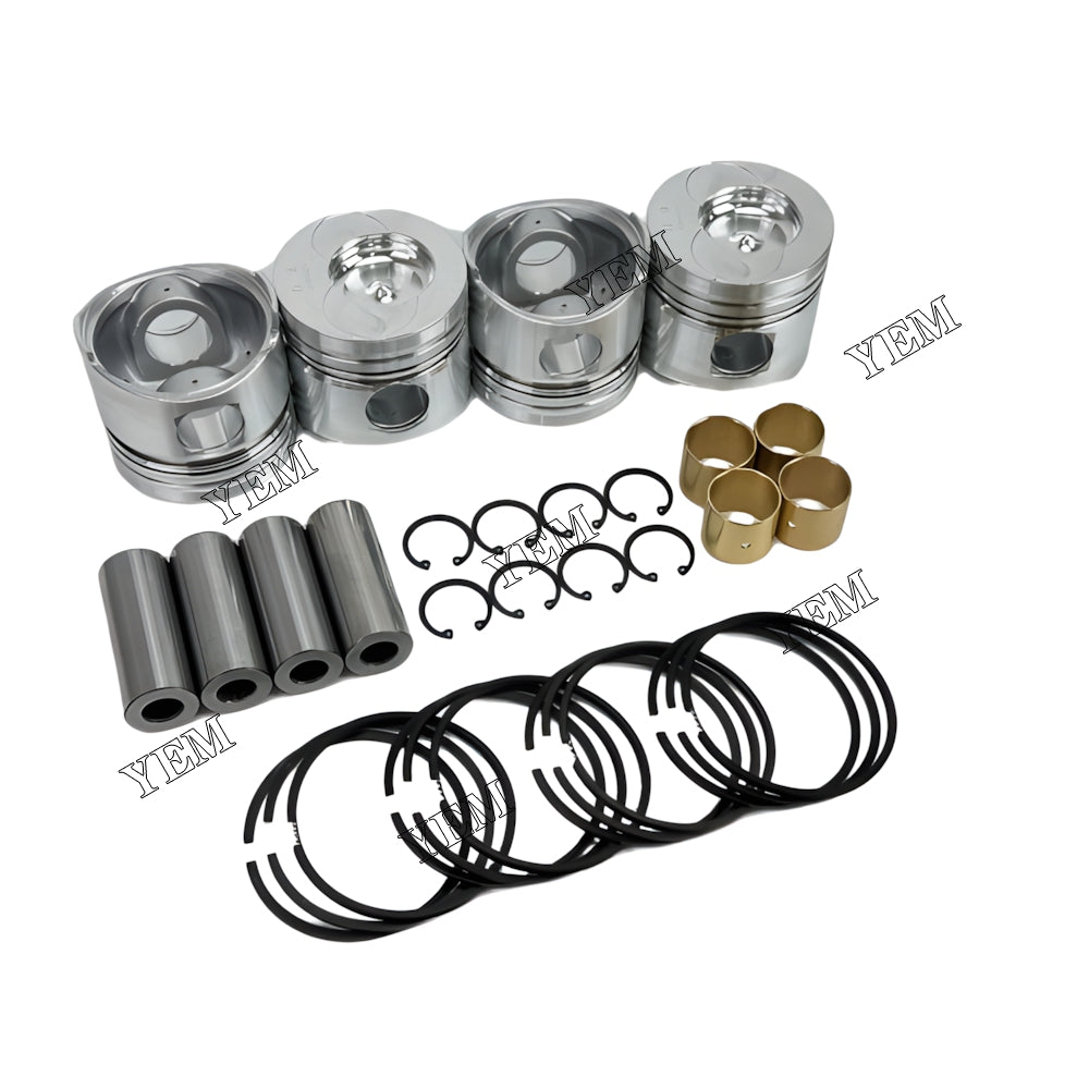 YEM Parts 4X Piston With Rings For YUNNEI YN38GBZ diesel engine spare parts For YUNNEI