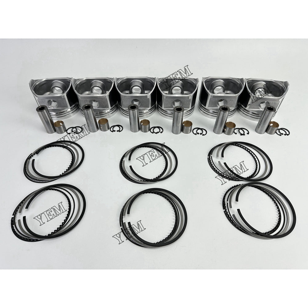 YEM Parts 6X Piston With Rings For Nissan TB45 diesel engine spare parts For Nissan
