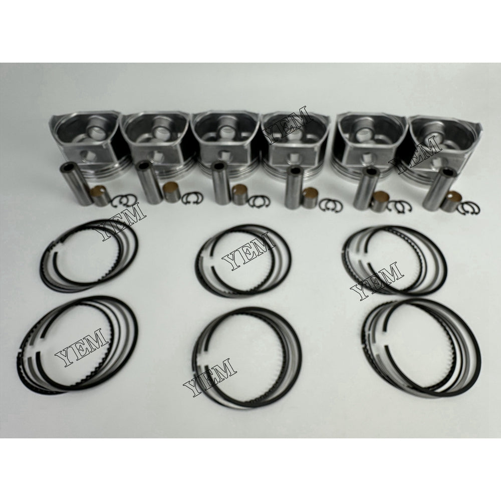 YEM Parts 6X Piston With Rings For Nissan TB45 diesel engine spare parts For Nissan