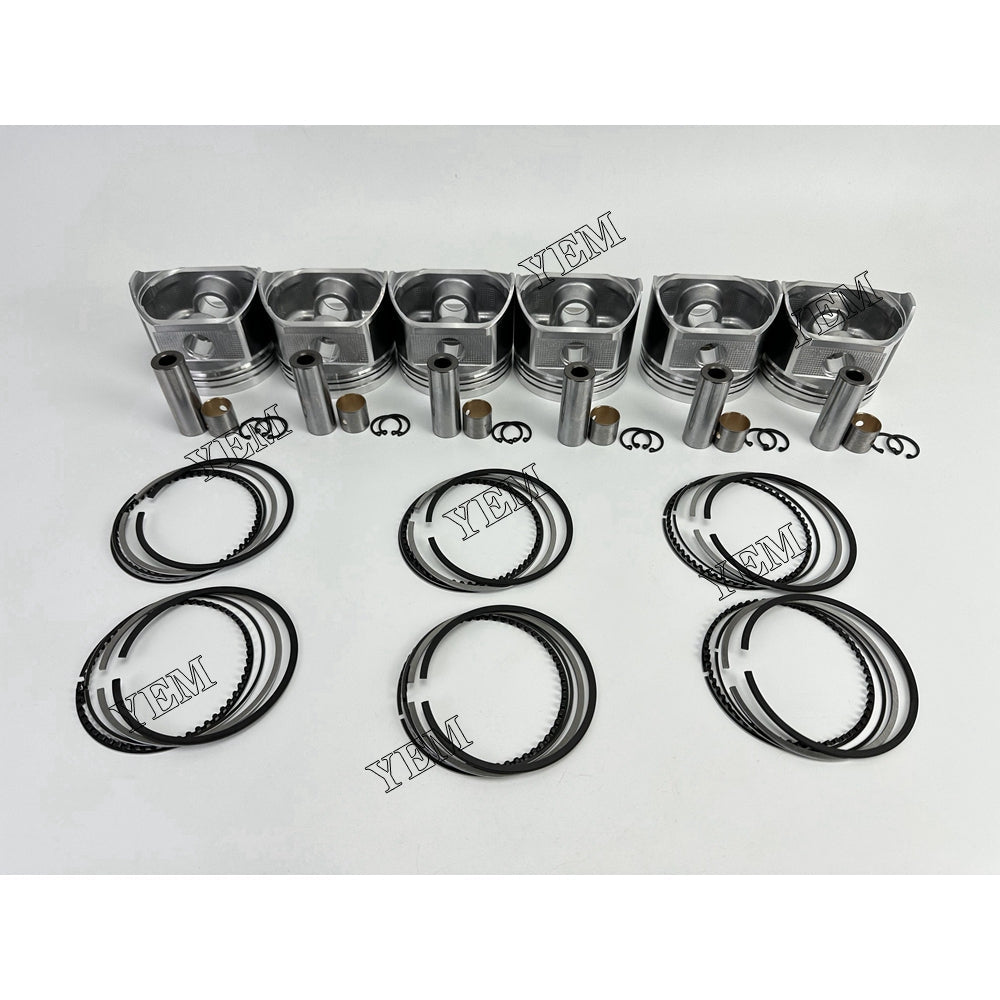 YEM Parts 6X Piston With Rings For Nissan TB45 diesel engine spare parts For Nissan