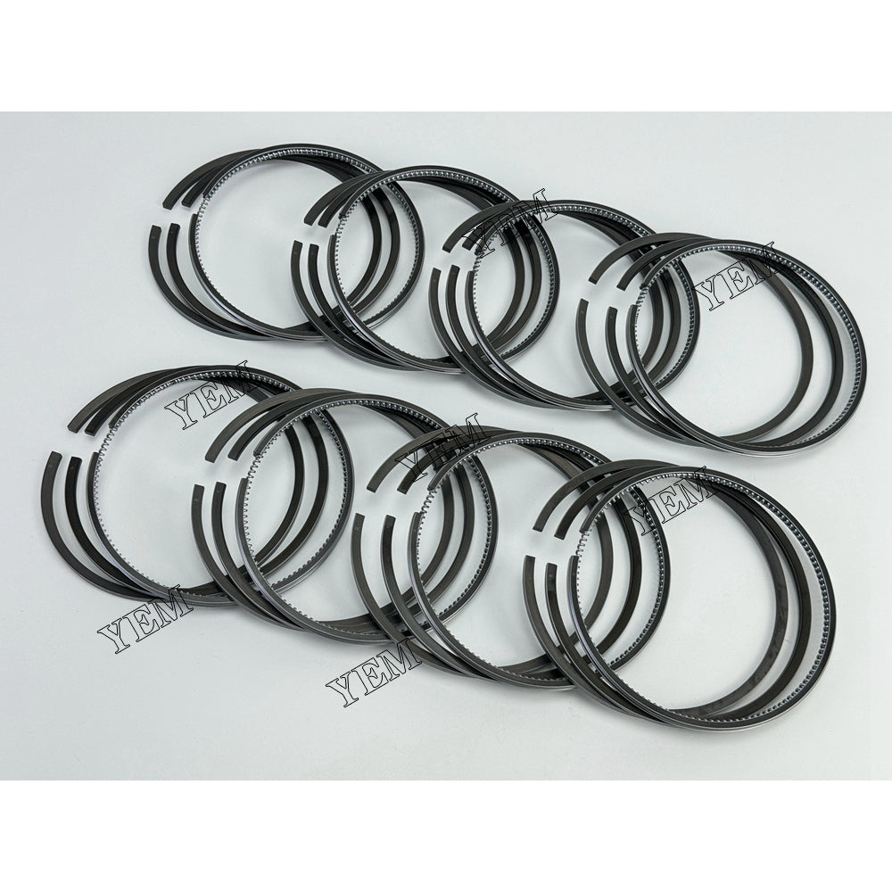 YEM Parts 8X Piston Rings Set 130mm For Mitsubishi 8DC2 excavator diesel engine For Mitsubishi