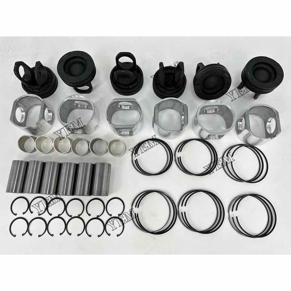 YEM Parts 6X Piston With Rings For Cummins M11 O&K RH 23.5 excavator Engine For Cummins