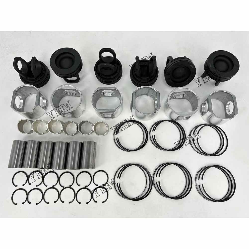 YEM Parts 6X Piston With Rings For Cummins M11 O&K RH 23.5 excavator Engine For Cummins