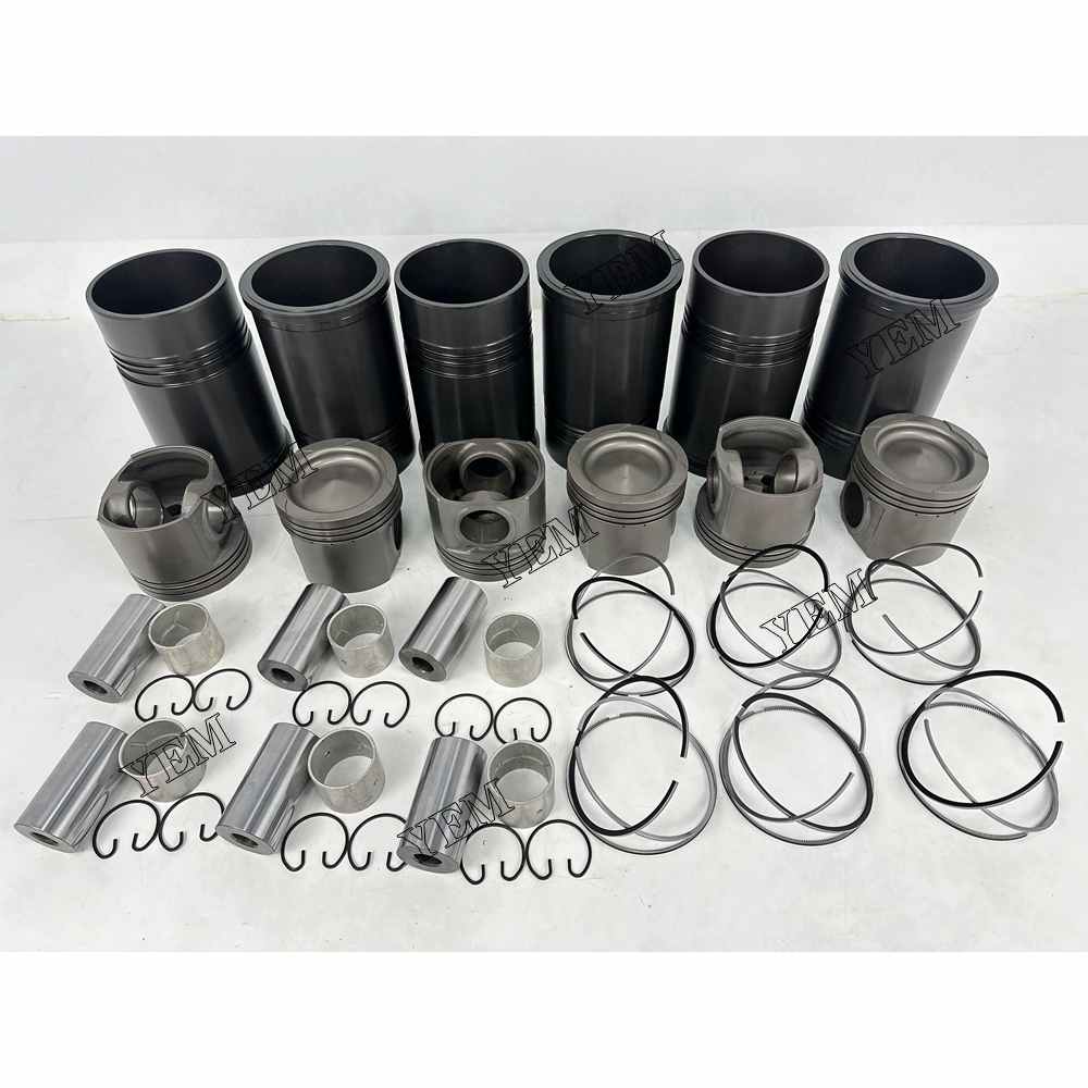 YEM Parts 6X 4089357 Cylinder Liner Kit For Cummins QSK23 Hitachi EX1200-6 excavator For Cummins