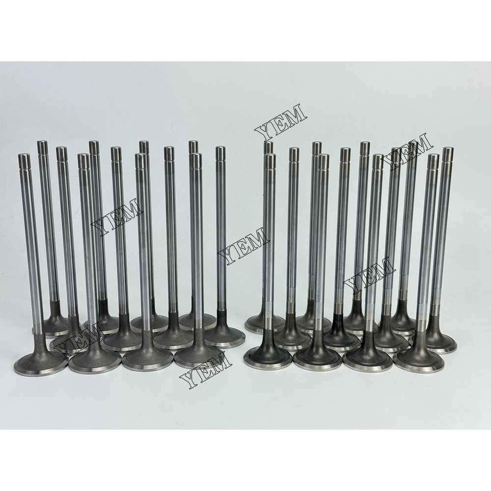 YEM Parts 24X 4007179 4007180 Intake & Exhaust Valve For Cummins QSK23 Hitachi EX1200-6 For Cummins