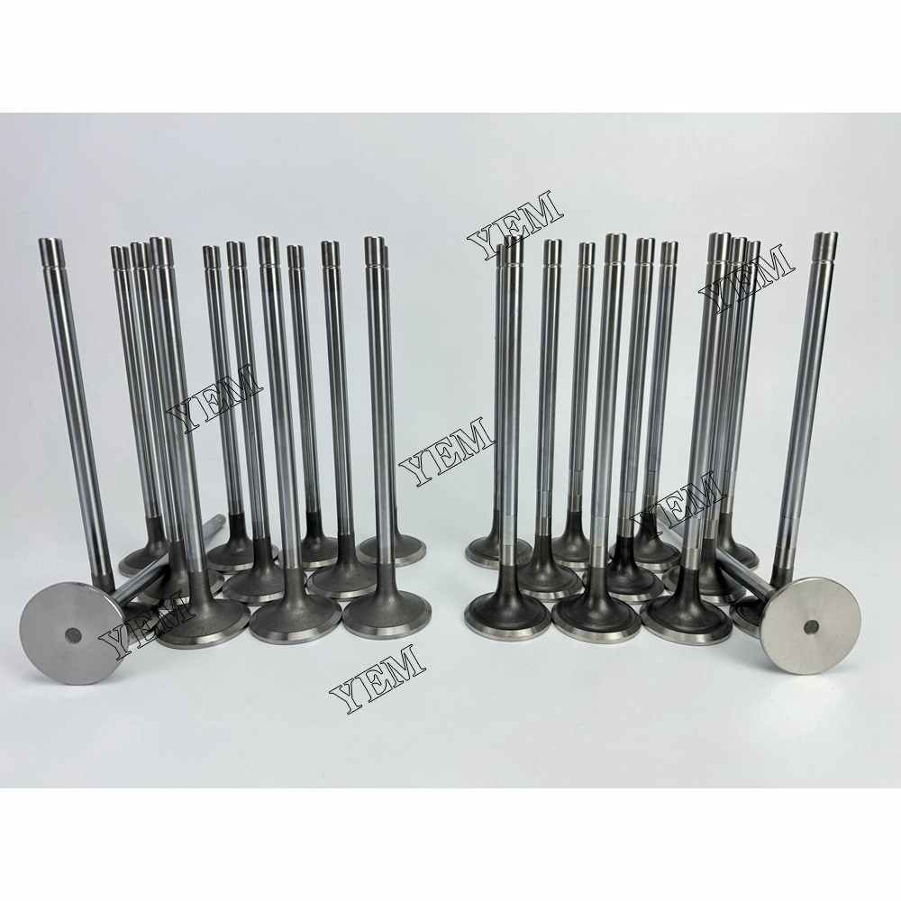 YEM Parts 24X 4007179 4007180 Intake & Exhaust Valve For Cummins QSK23 Hitachi EX1200-6 For Cummins