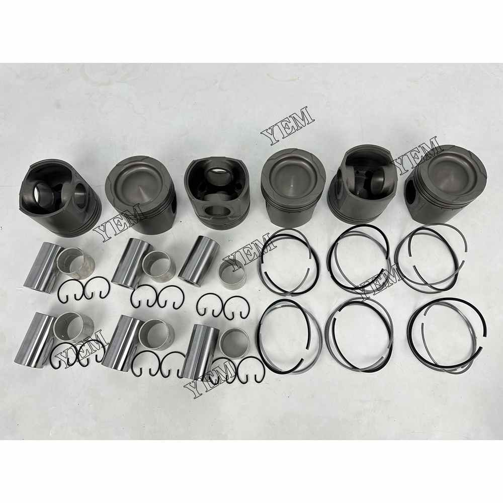 YEM Parts 6X 4095489 4089357 4095490 Piston With Rings For Cummins QSK23 Hitachi EX1200-6 For Cummins