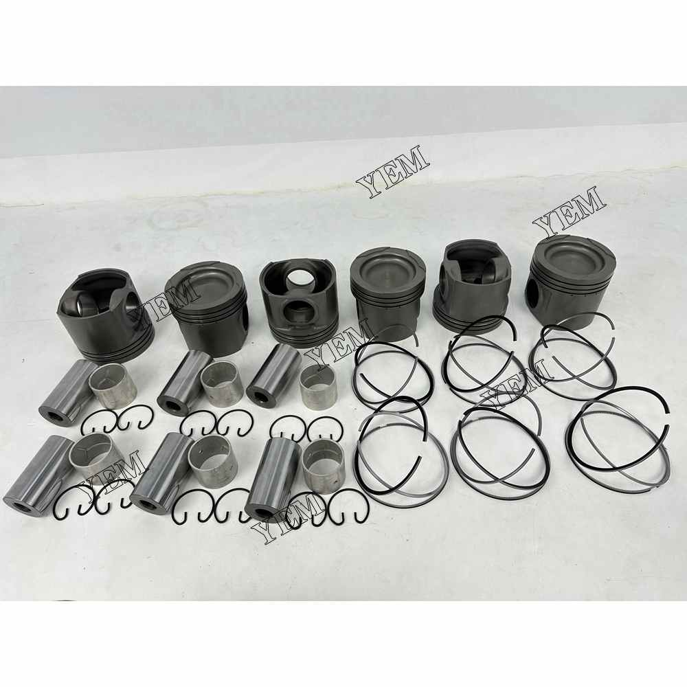 YEM Parts 6X 4095489 4089357 4095490 Piston With Rings For Cummins QSK23 Hitachi EX1200-6 For Cummins