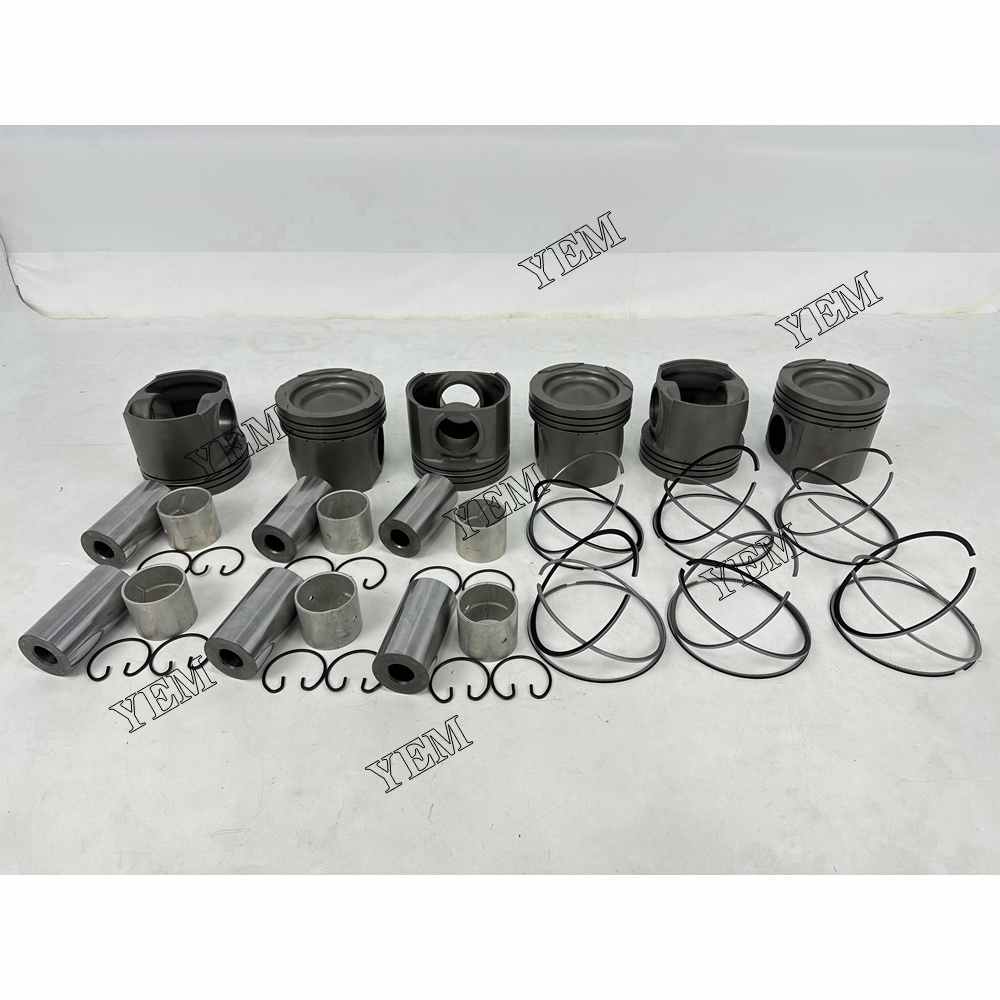 YEM Parts 6X 4095489 4089357 4095490 Piston With Rings For Cummins QSK23 Hitachi EX1200-6 For Cummins