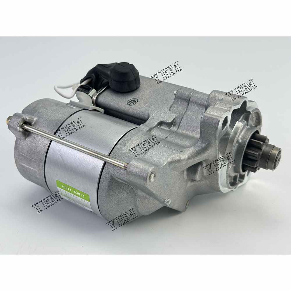 YEM Parts D1005 Starter Motor 12V 9T 16611-63010 For Kubota Engine 216 excavator