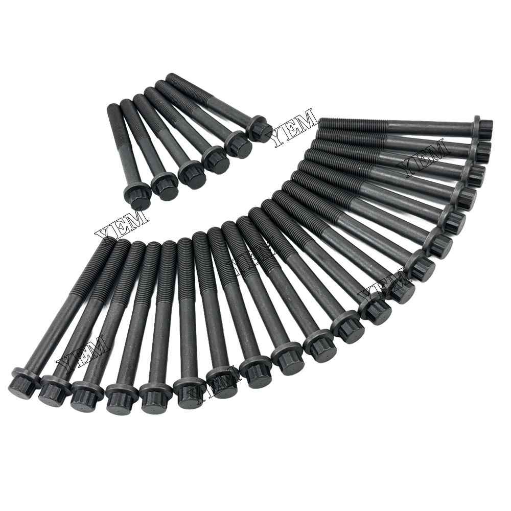 YEM Parts 26 PC For Isuzu Head Bolt Set 6BG1 Engine Spare Parts Koehring 662 excavator For Isuzu