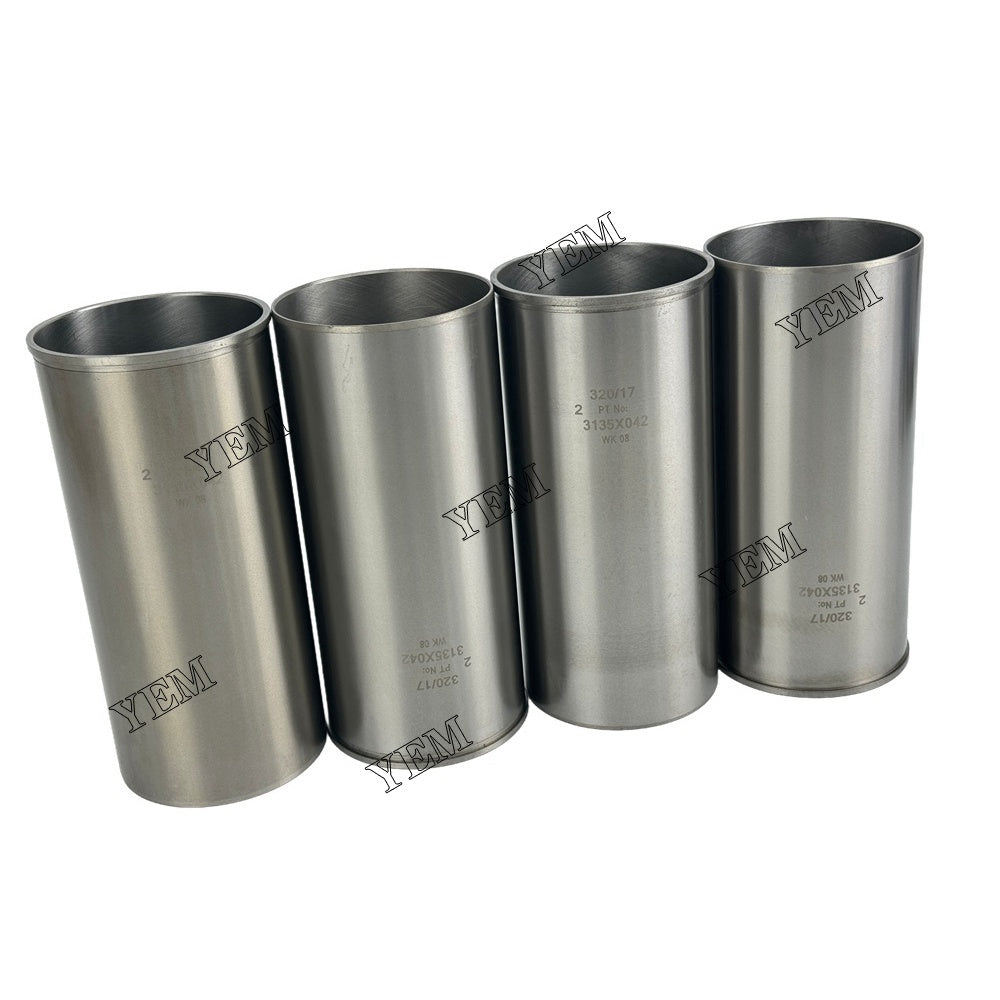 YEM Parts 4PCS Part Number 3135X042 Cylinder Liner Sleeve For Perkins 1004-4T Engine For Perkins
