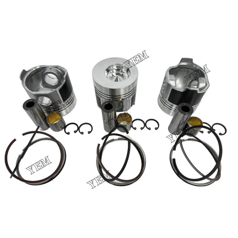 YEM Parts 3PCS For Yanmar Piston and Ring set 3T75HLE Engine Spare Parts For Yanmar