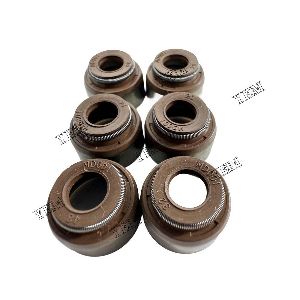 YEM Parts 6PCS For Iseki Valve Oil Seal E3CD Engine Spare Parts For Iseki