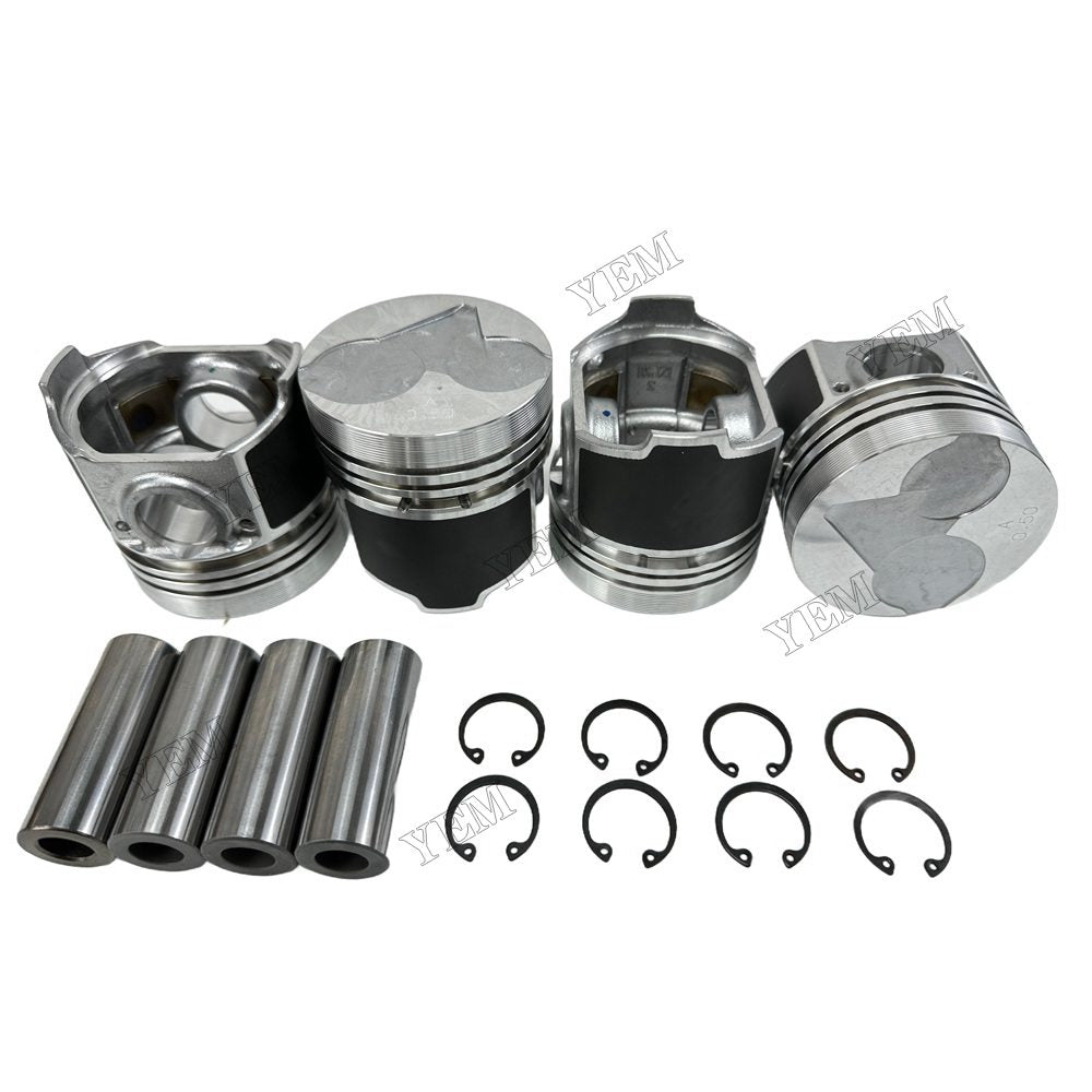 YEM Parts 4PCSH1640-21100 16427-21113 Piston oversized 0.5 For Kubota V1903 Engine