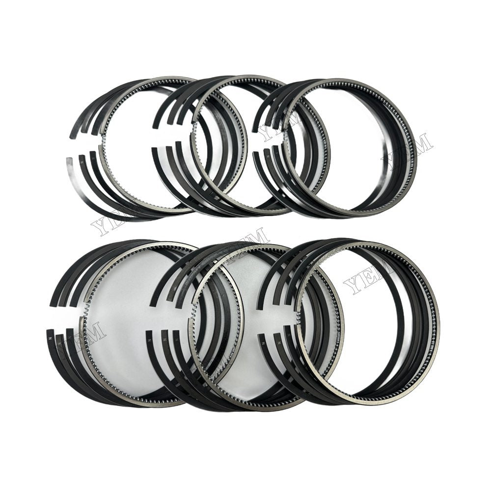 YEM Parts 6PCS For Hino Piston Ring STD Size H06CT Engine Spare Parts