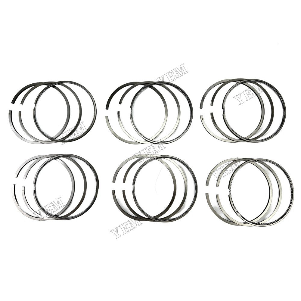 YEM Parts 6PCS For Hino Piston Ring STD Size J08C Engine Spare Parts