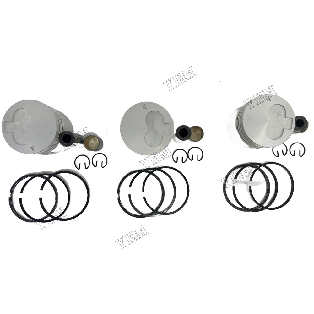 YEM Parts 3PCS For Mitsubishi Piston and Ring set K3H Engine Spare Parts For Mitsubishi