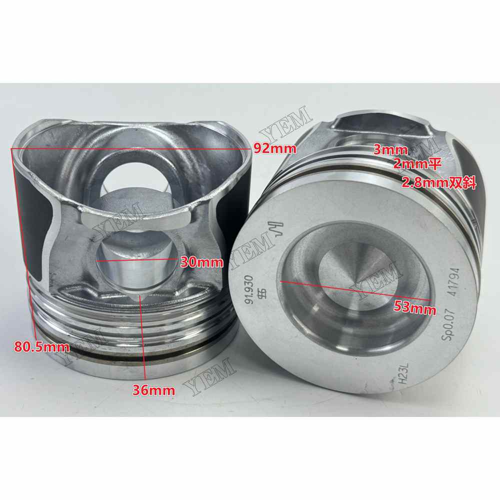 YEM Parts Part Number 41794600 04134464 Pistons STD For Deutz TD2.9L4 Engine