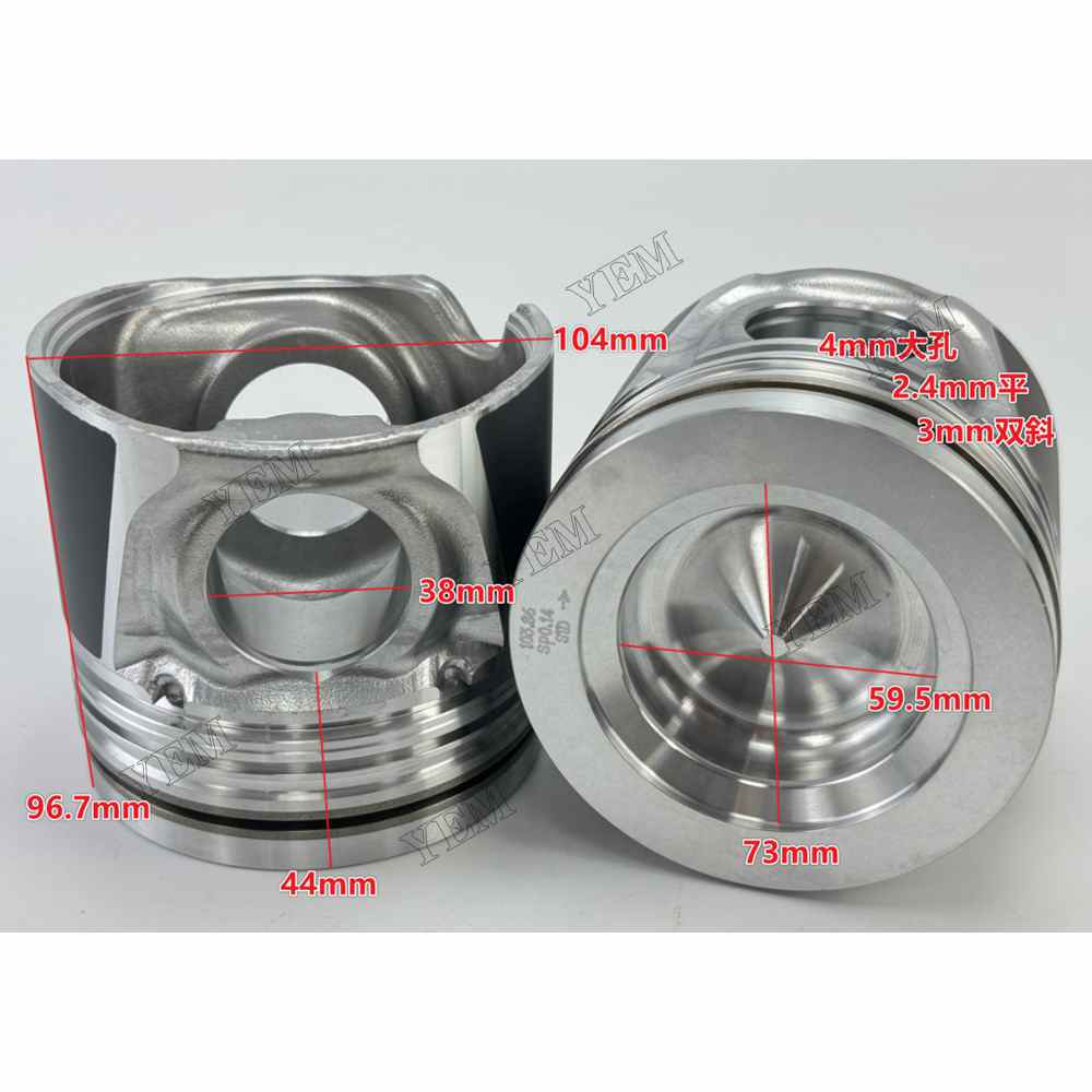 YEM Parts For Komatsu Pistons STD 6D104 Engine Spare Parts For Komatsu